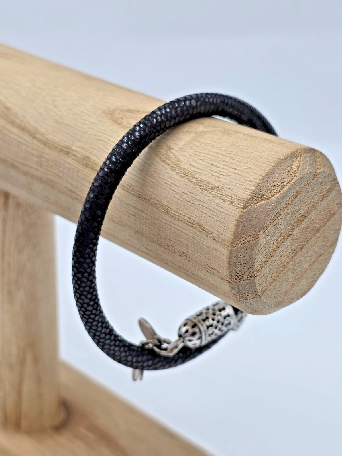 Alex and Ani MYSTIC TERRAIN Vintage Sixty Six Black Snake Skin Leather Wrap