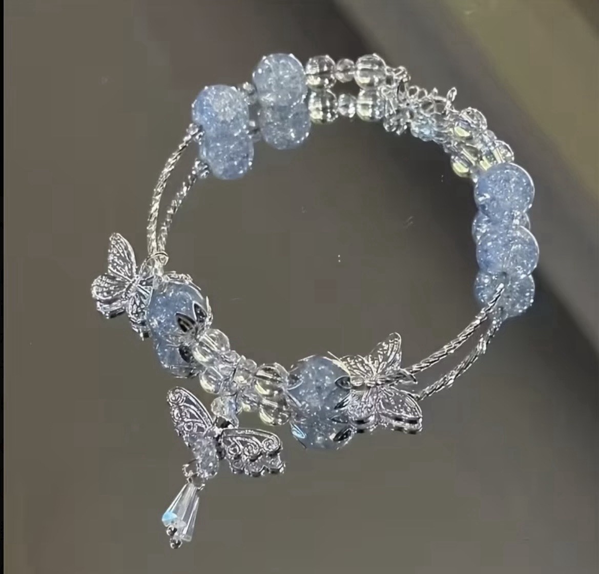 Four Dangle Charm Bracelet, Silver Tone Lobster, Adjustable