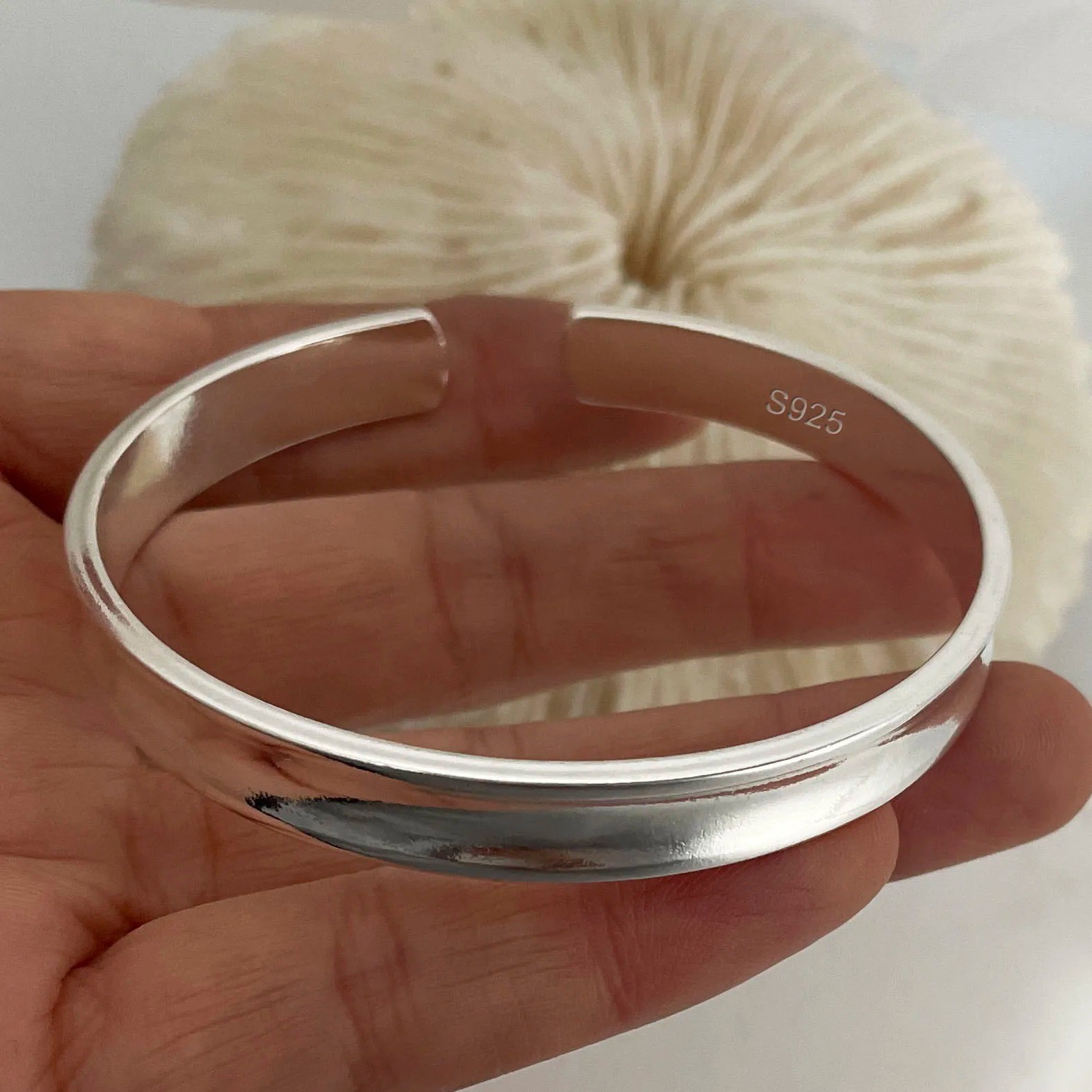 100% Solid 925 Sterling Silver Metal Bracelet for Women Men Vintage Handmade