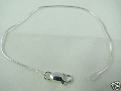 Sterling Silver Snake 1mm Bracelet 6 1/4″ Lobster Clasp