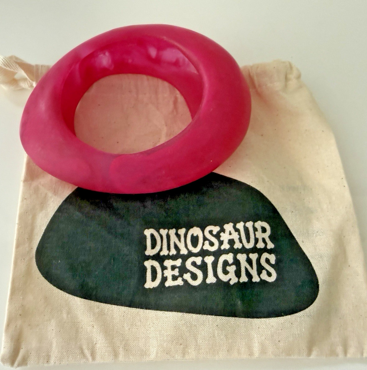 DINOSAUR DESIGNS Medium Rock Bangle Resin Bracelet – Flamingo / Wide