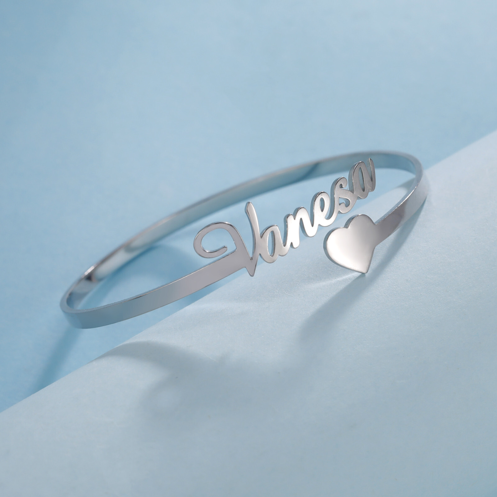 Personalized Custom Name Bracelet Adjustable Women Gift Jewelry Stainless Steel