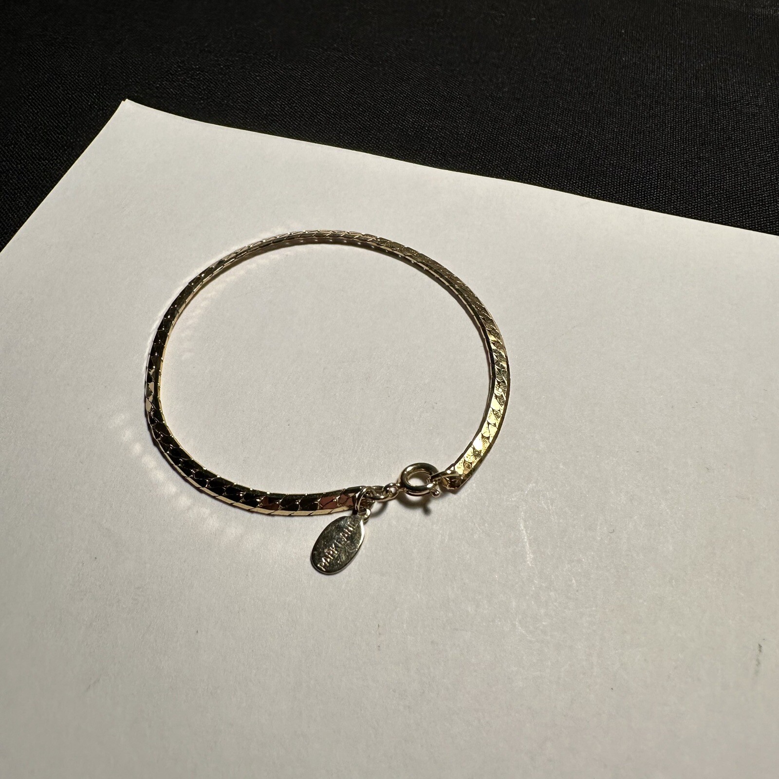 Women’s Dainty Signed Park Lane Gold Tone Chain Bracelet 6 7/8 Inch