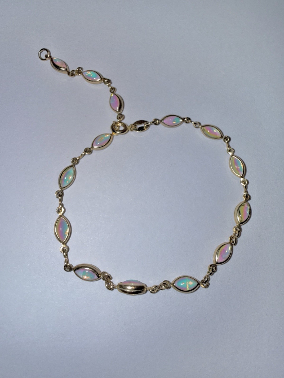Bellissima Joia’s Opal Yellow Gold Plated Ankle /Hand Bracelet.(R.Discription)