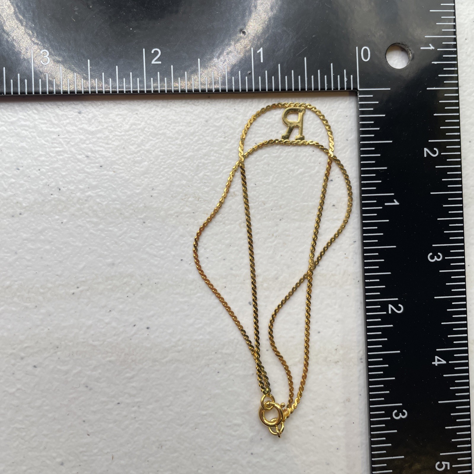 Bracelet Initial “R” Name Chain Elegant Delicate Metal Gold Tone Jewelry