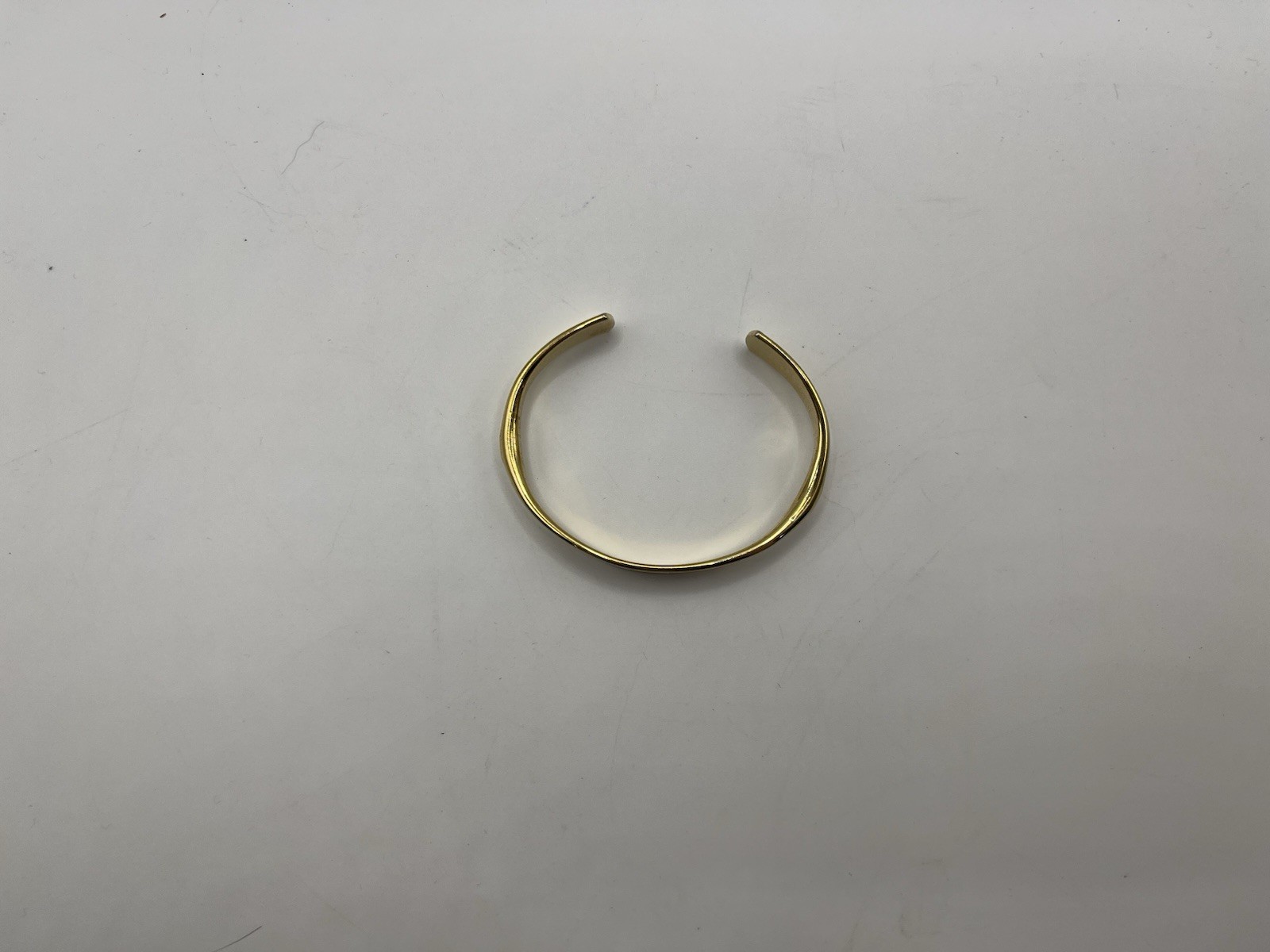 Gold Tone Engraved Metal Open Cuff Bracelet Bangle “WWJD” No Stone