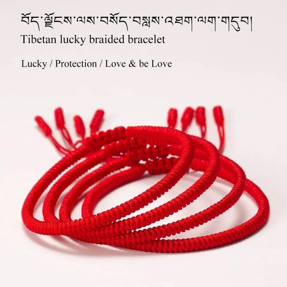 4/2× Tibetan Lucky Red String Bracelet Protection Men Women Lucky Rope Gift USA