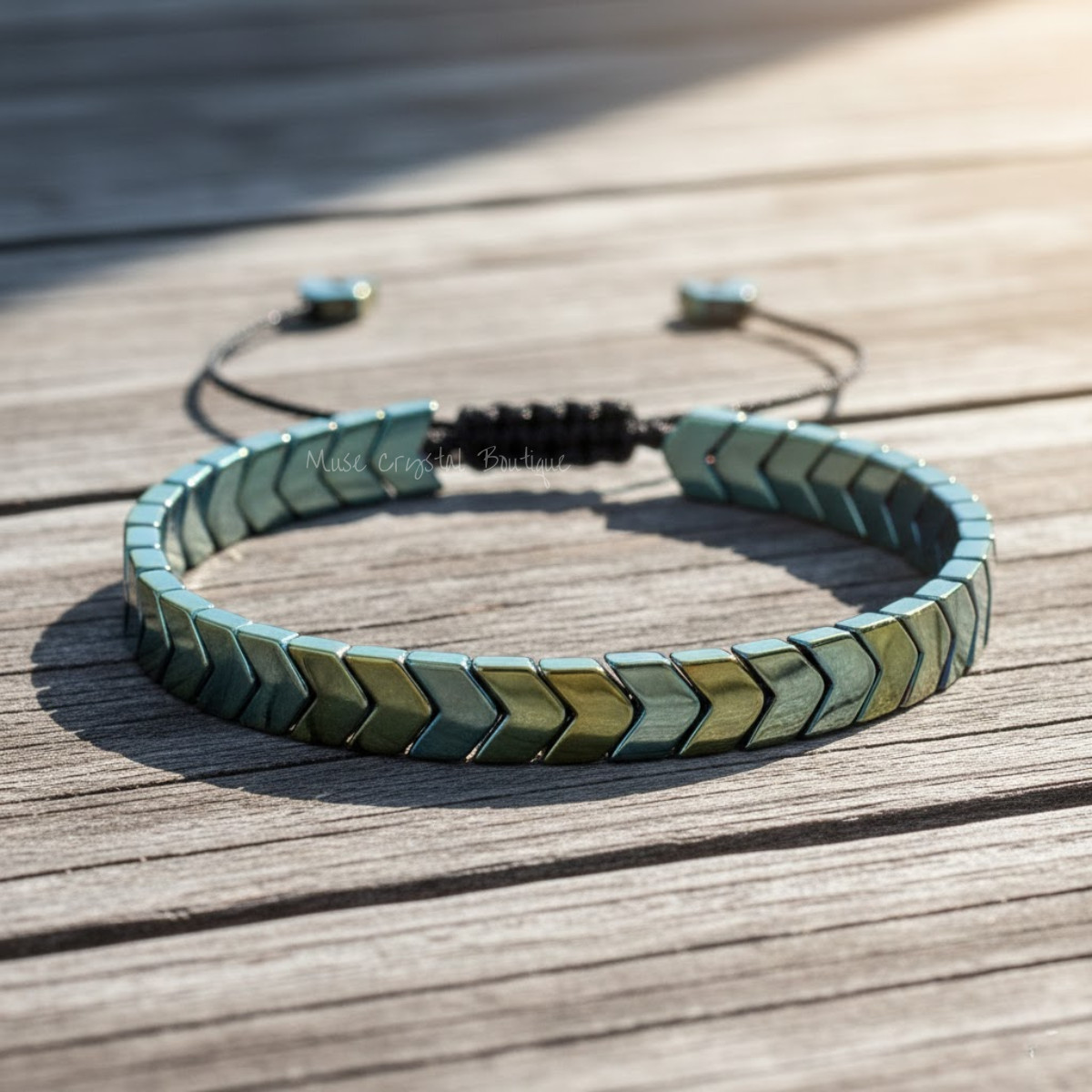 Blue Hematite Bracelet Healing Protection Adjustable Women Men Bracelet Gift