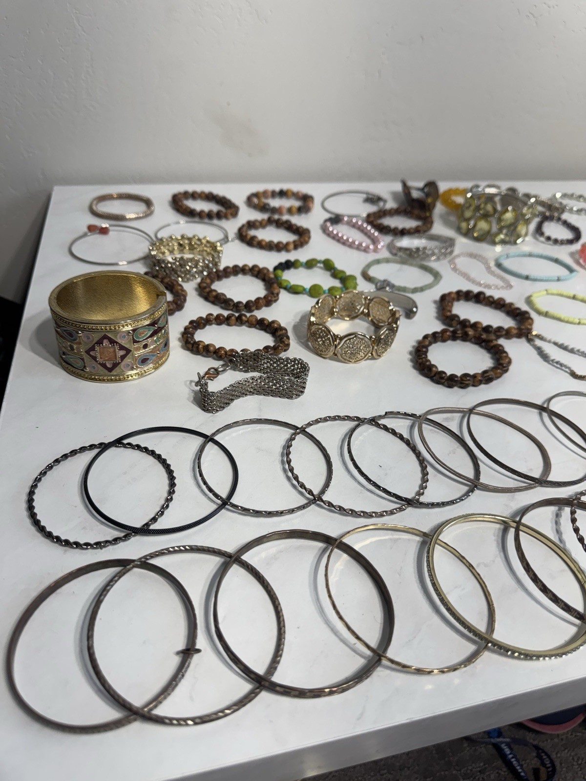 110+ Mixed Lot Fashion Bracelets & Bangles Multicolor Metal Plastic Unisex Adult