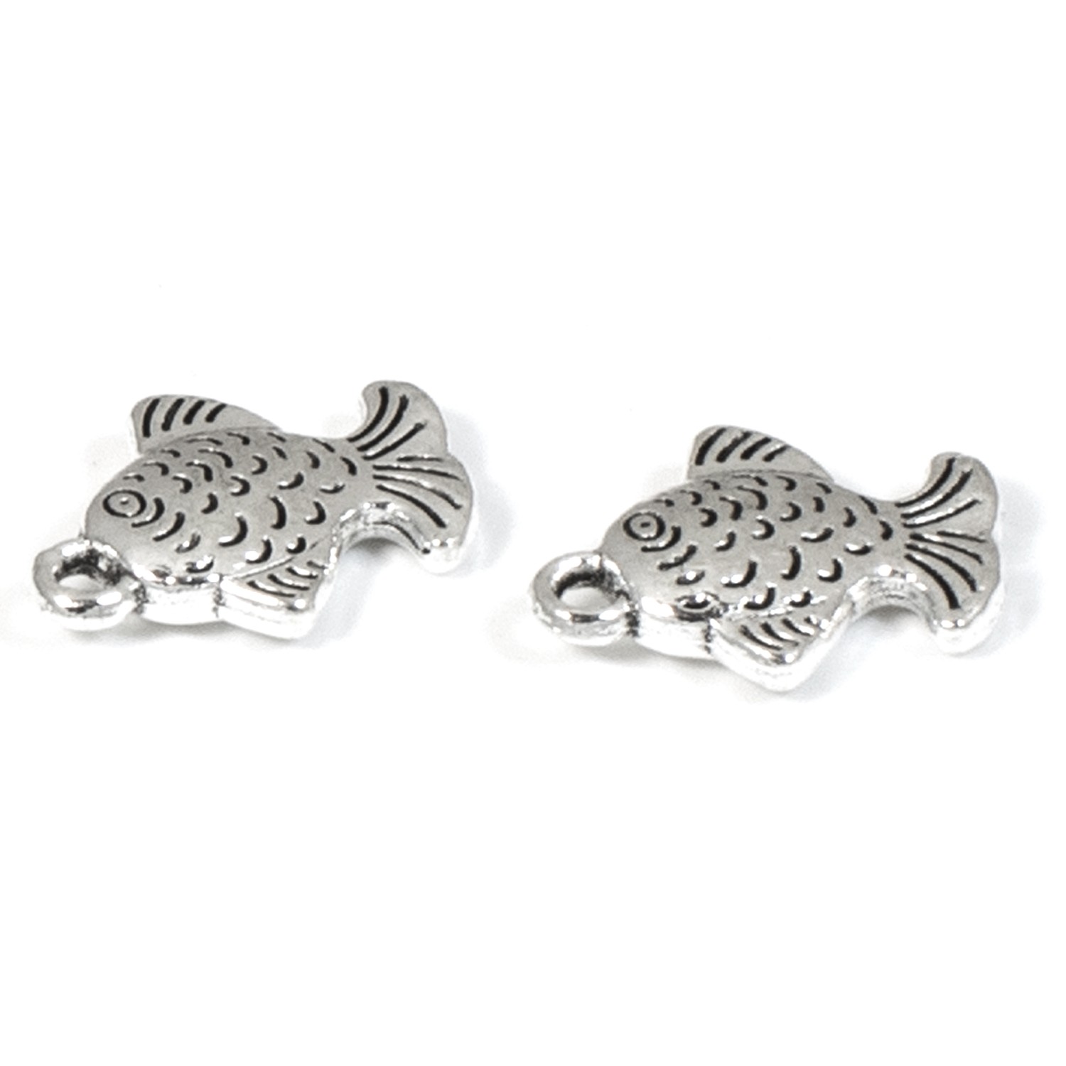10 Silver Fish Charms for DIY Beach Jewelry – Minimalist Marine Craft Supplies