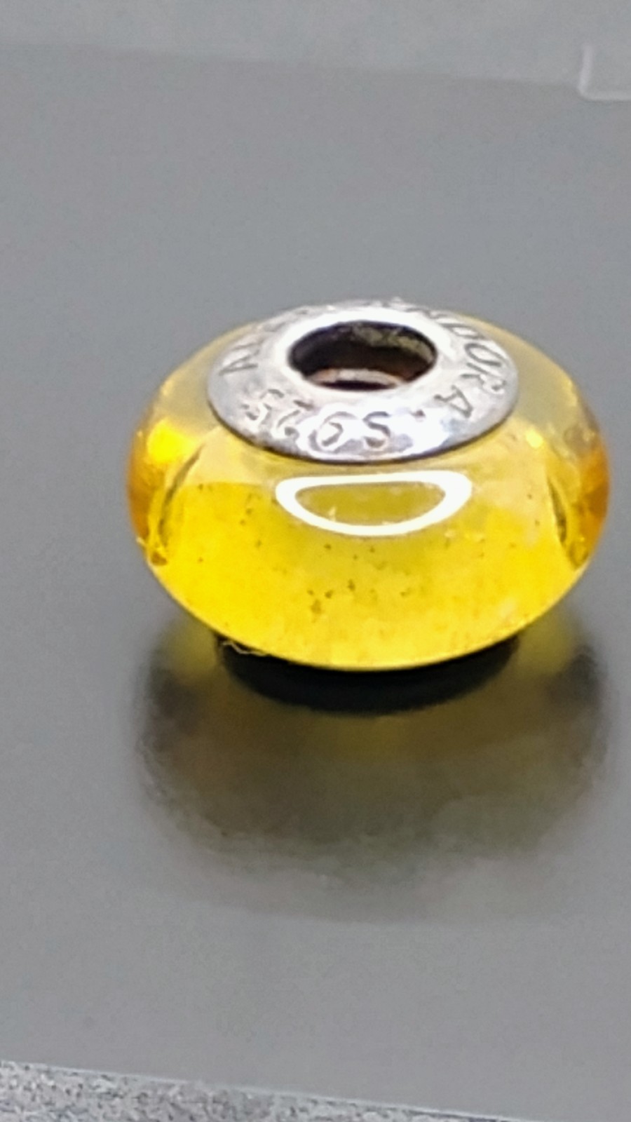 Pandora Disney Princess Belle Glow in the Dark Murano Glass .925 Charm