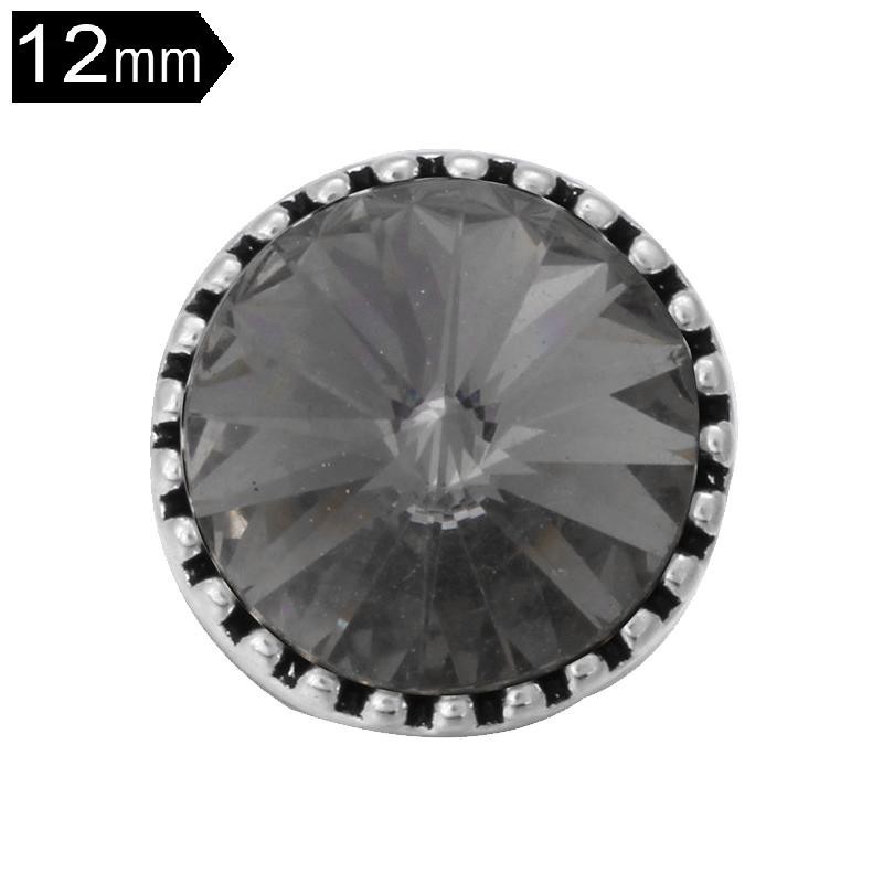 Snap Button 12 mm for Snap Jewelry Clear Black