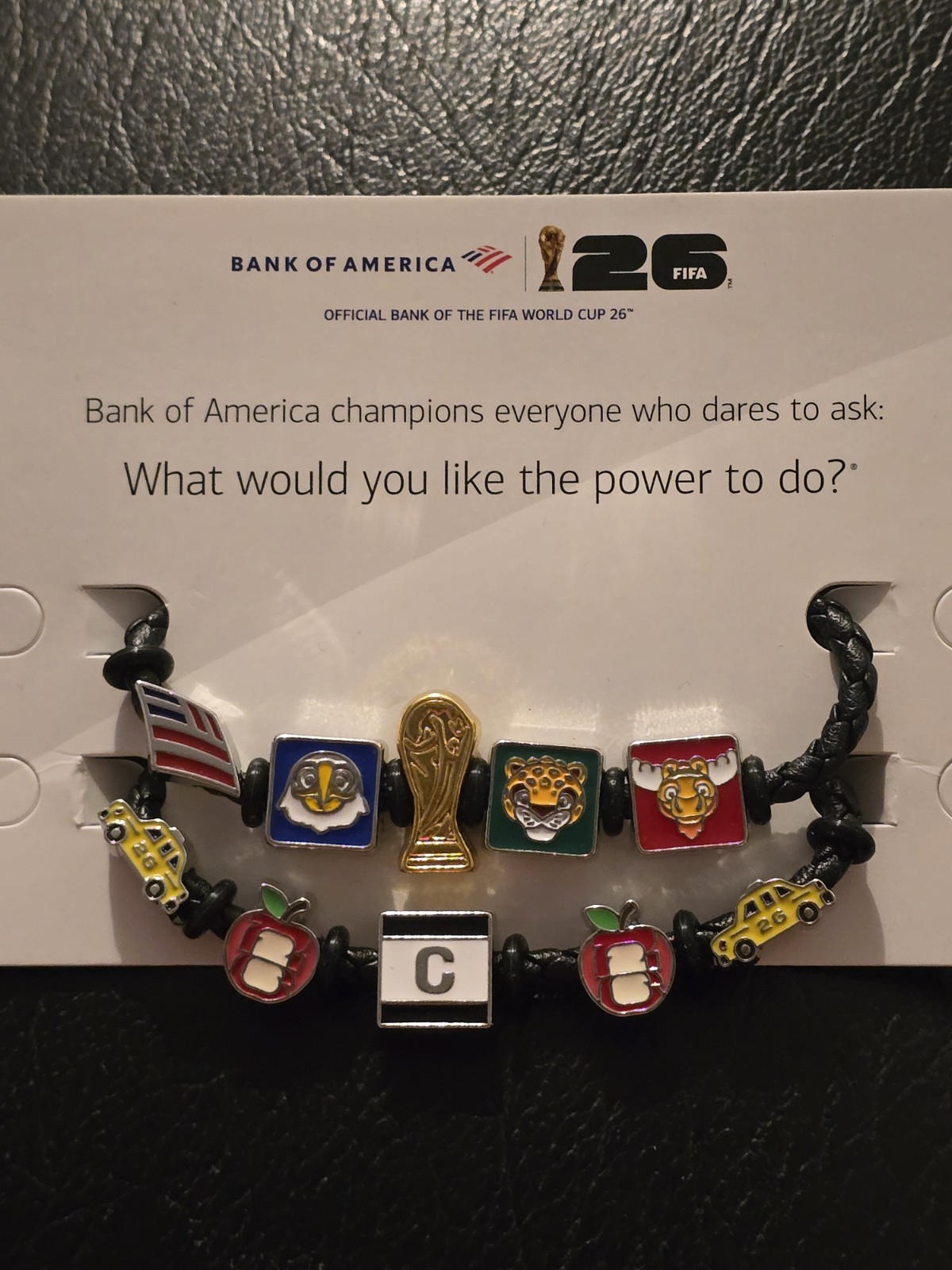 2x Bank of America FIFA World Cup 26 Cord Charm Captain Apple Bracelet Taxi Smal