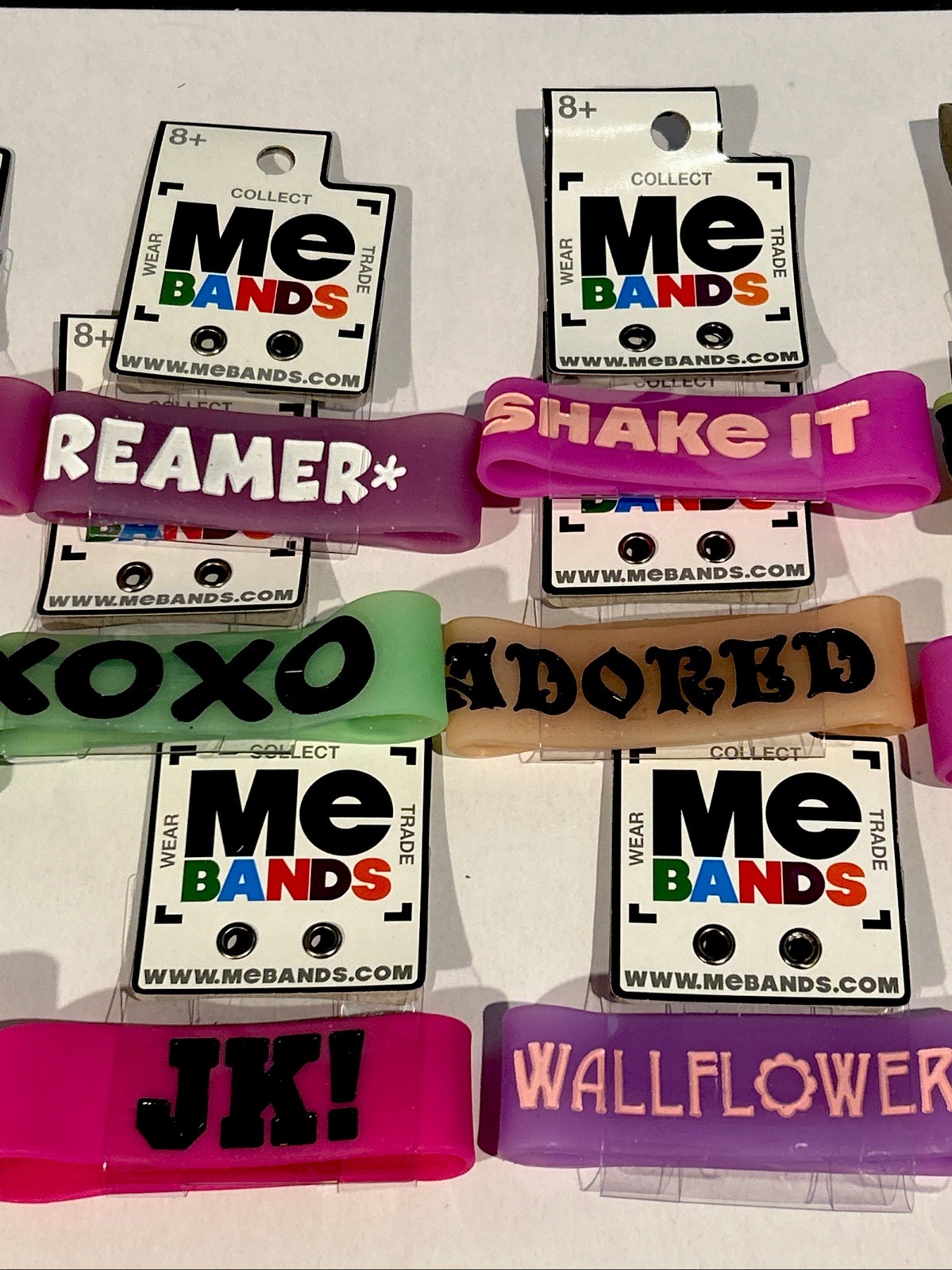 Lot Of 12 Me Bands Rubber Bracelets Wear Collect Trade New!