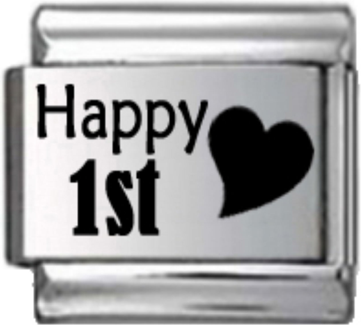 HAPPY BIRTHDAY ANNIVERSARY LASER ITALIAN 9mm Charm 1x – from 1st to 60th