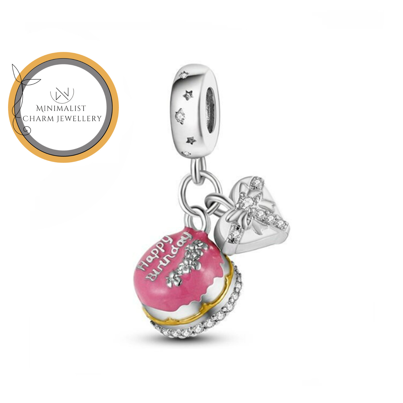 Happy Birthday Cake Pendant Charm, Birthday Charm, Birthday Gift, Women Gift
