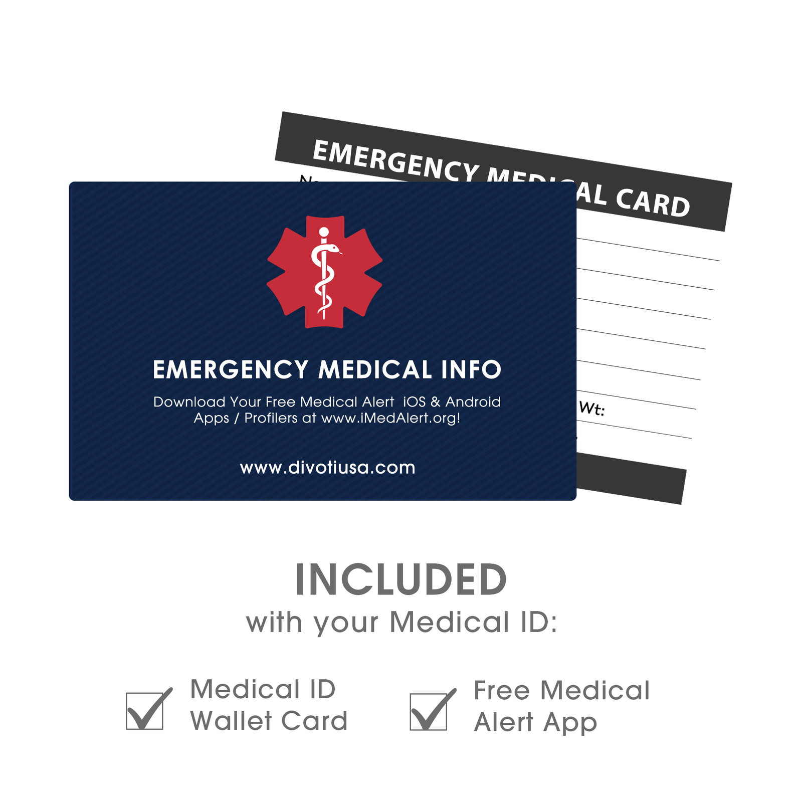 Divoti Custom Engraved Compact Premier Medical ID Tag