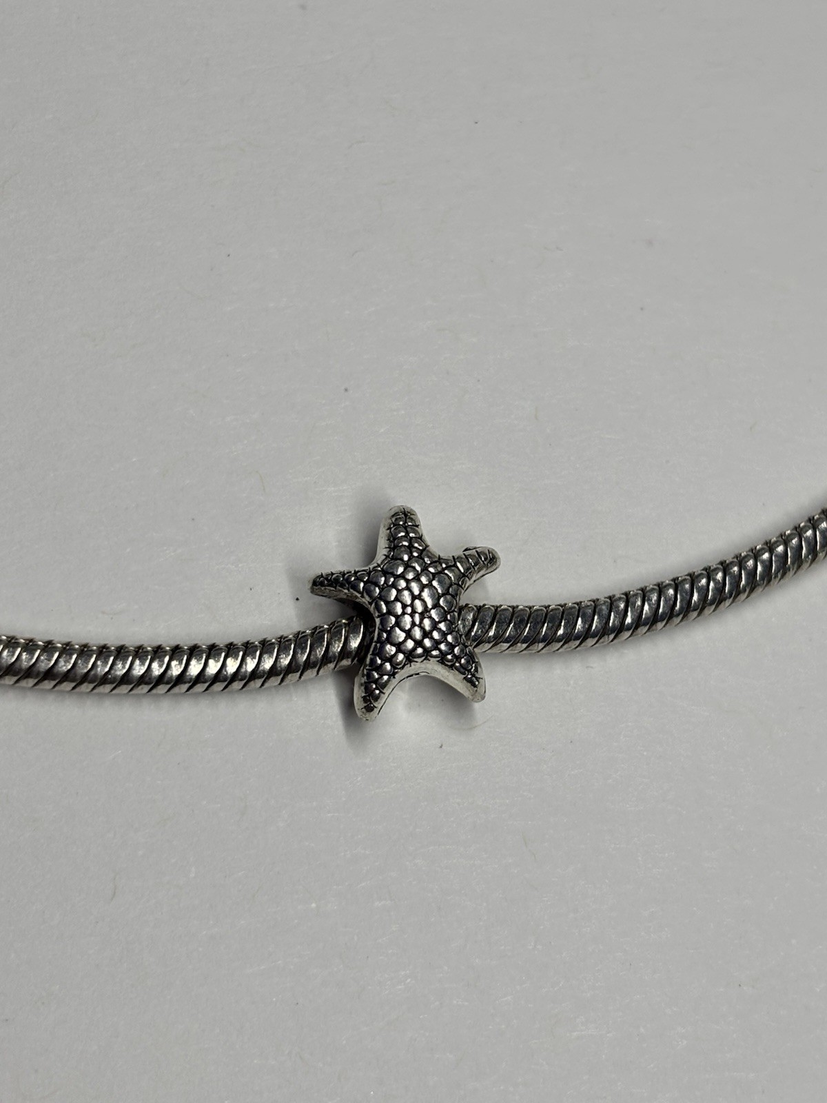 Starfish Charm Bead Silver Tone Fits Snake Chain Charm Bracelet Unbranded