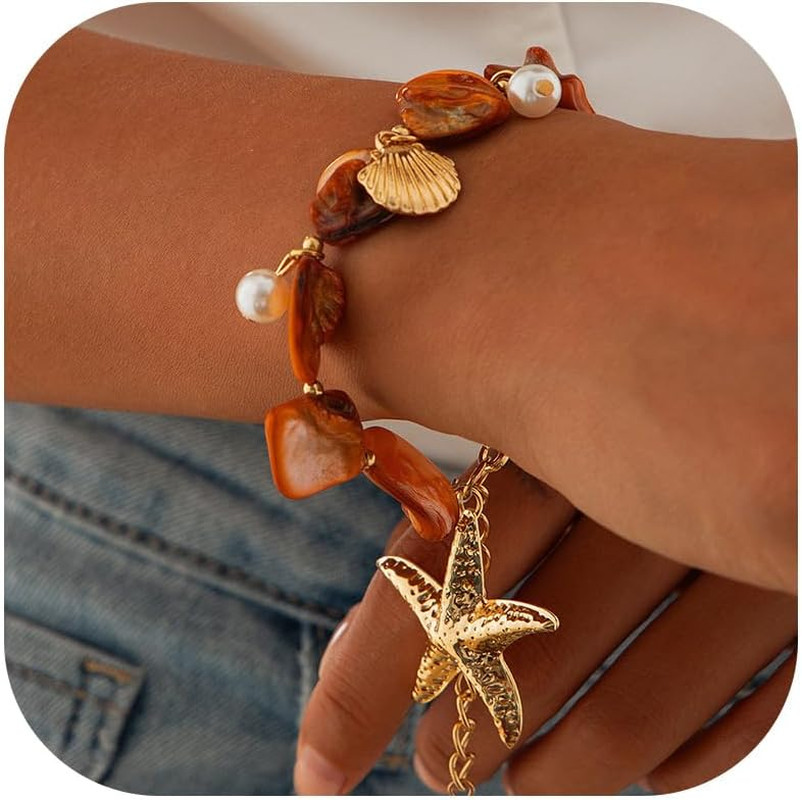 Starfish Bracelet Dress Sea Shell Jewelry Starfish Charm Bracelets for Women Tre