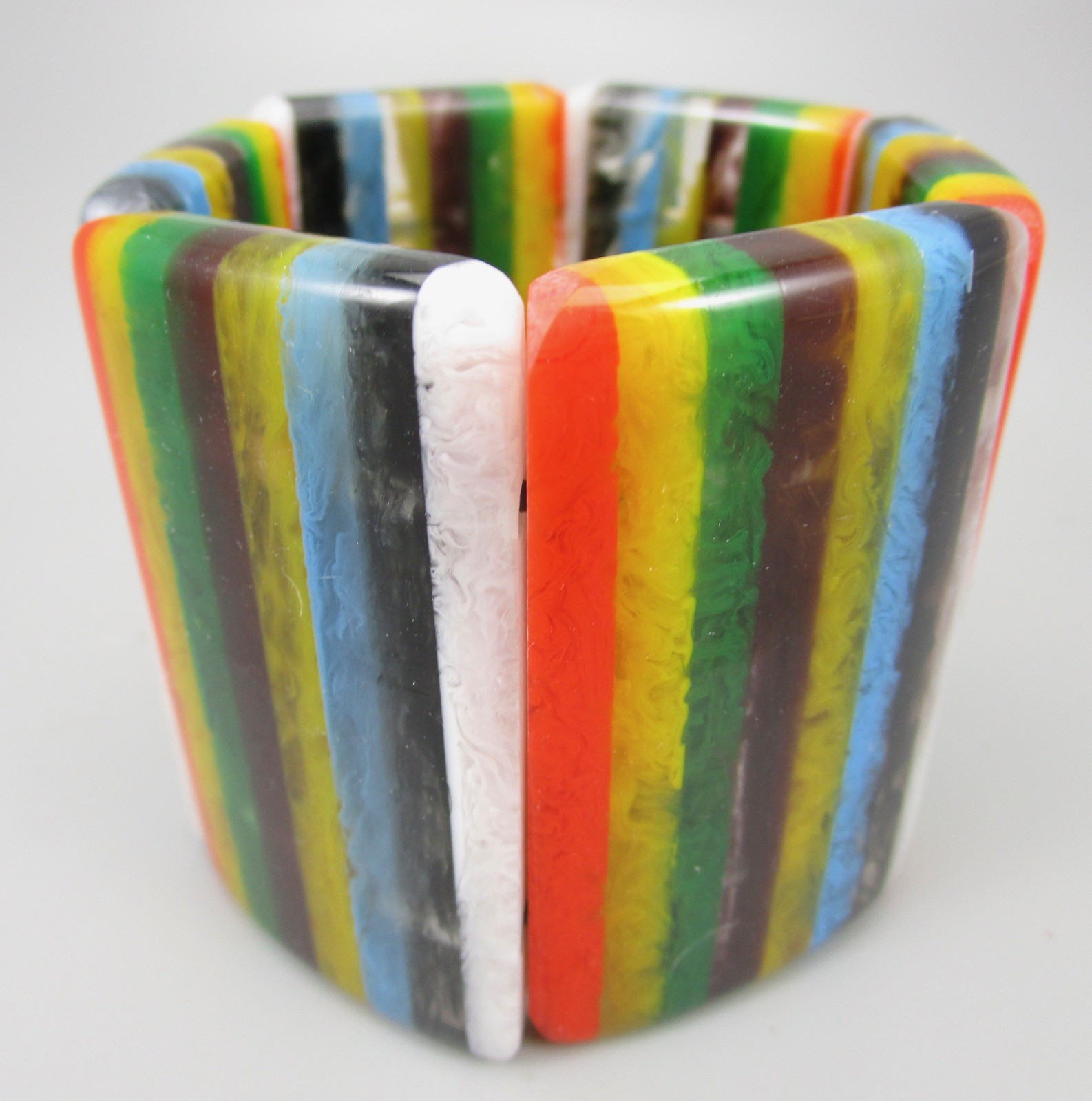  COLORFUL MARION GODART STRIPED RESIN STRETCH BRACELET – FRANCE