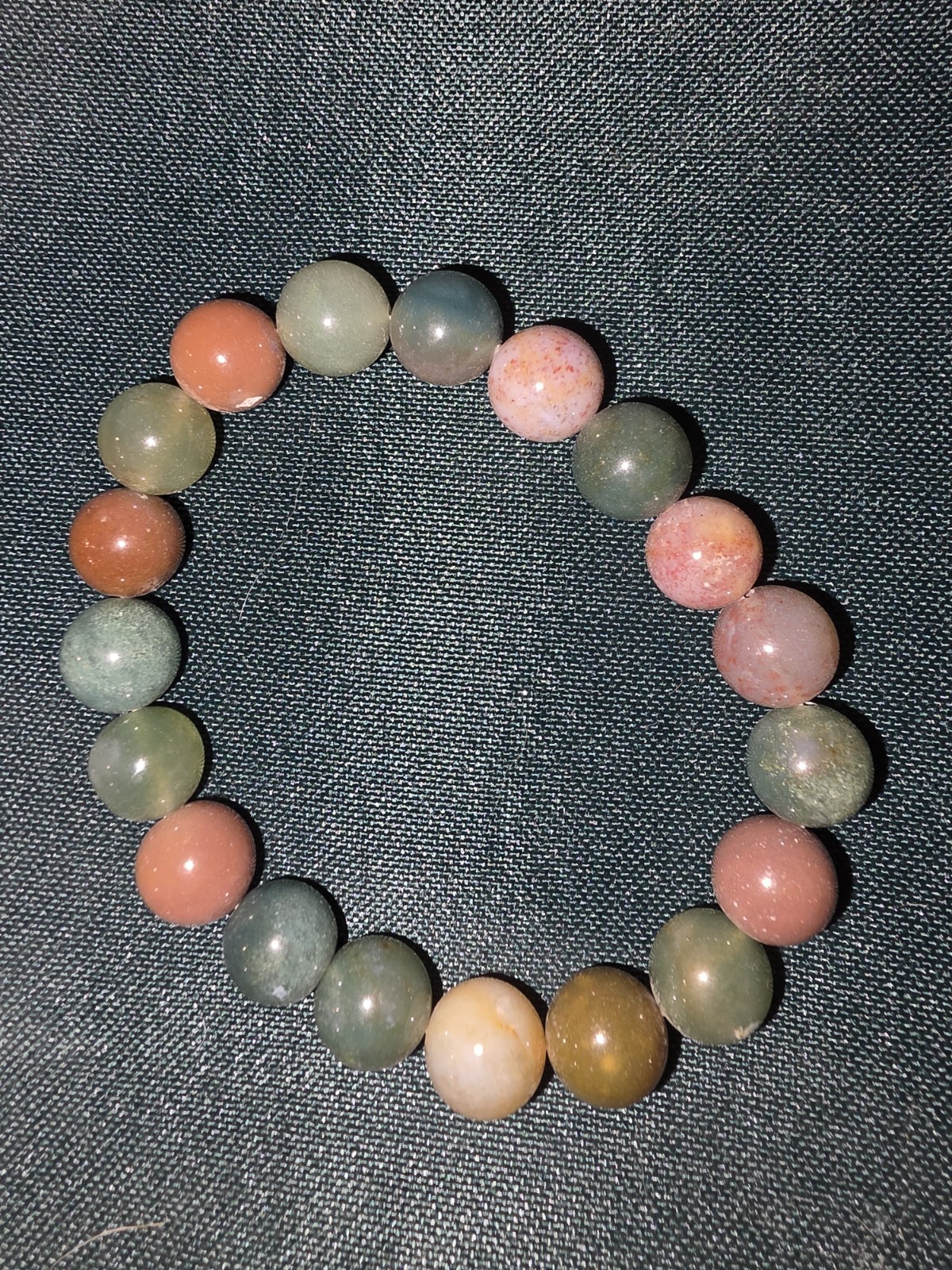 Multi Color Round Bead Agate Elastic Stretch Genuine Gemstone Bracelet