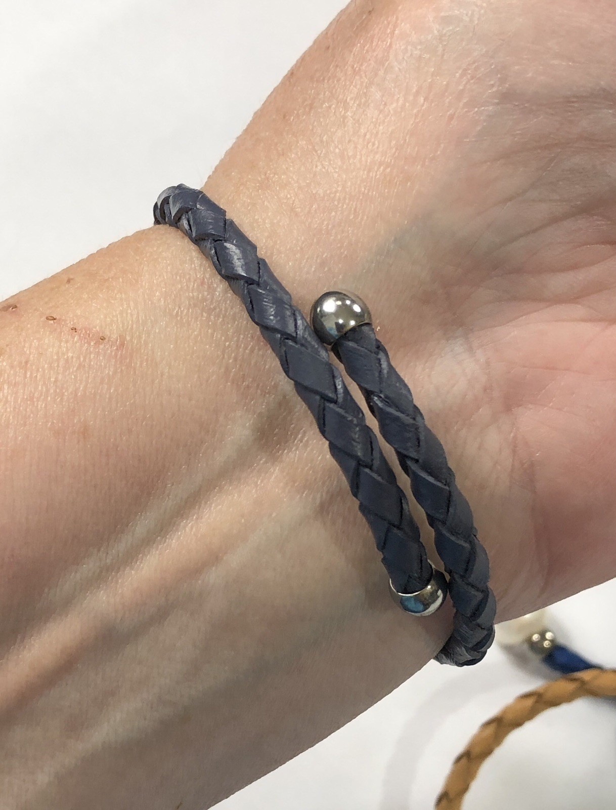 Braided Bracelet Faux Leather Wrap Multicolor Pearl Adjustable – Lot of 8