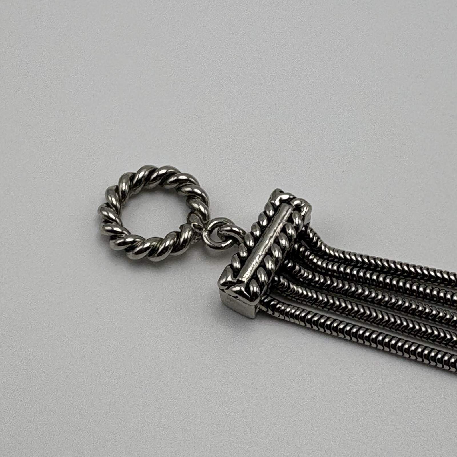 Italy 42g 925 Sterling Silver Double Link Chain Bracelet 6” Lobster Clasp