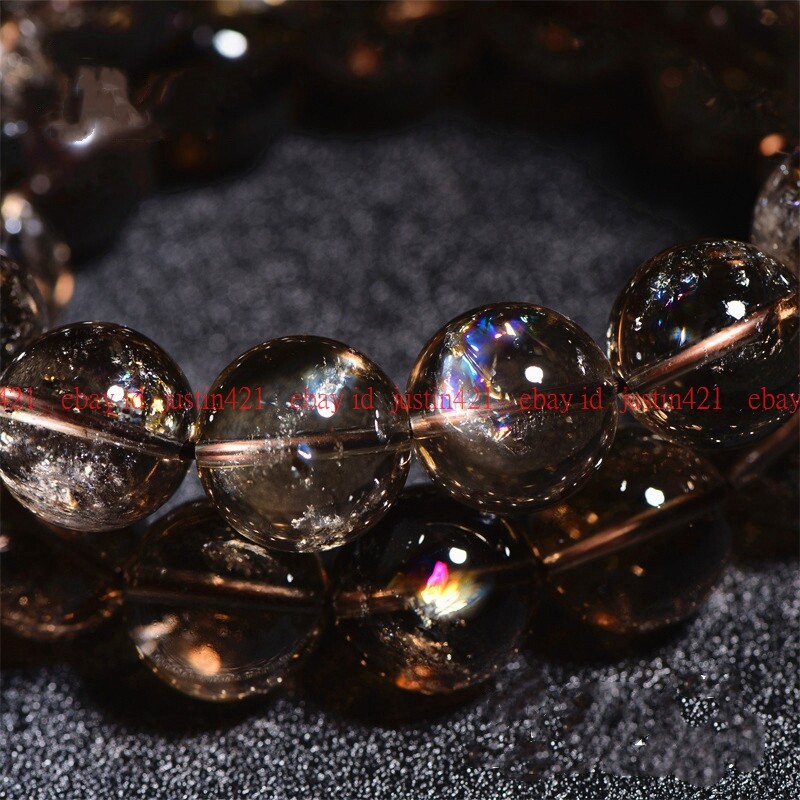 Natural 8-16mm Tea Crystal Acestro Bracelet Tea Rainbow Crystal Bracelet 7.5″