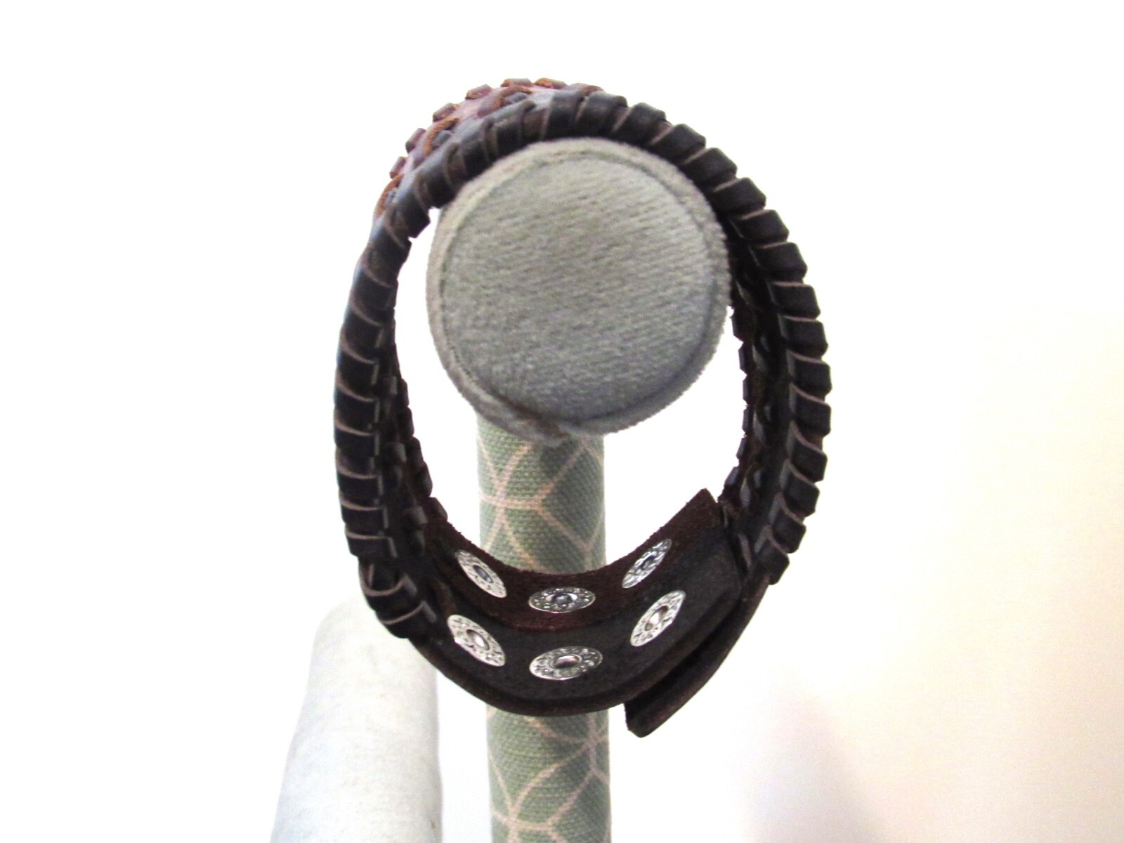 Leather Bracelet that is Half Black and Half Brown 7 1/4″ 7 3/4″ 8 1/2″ 3 Snaps