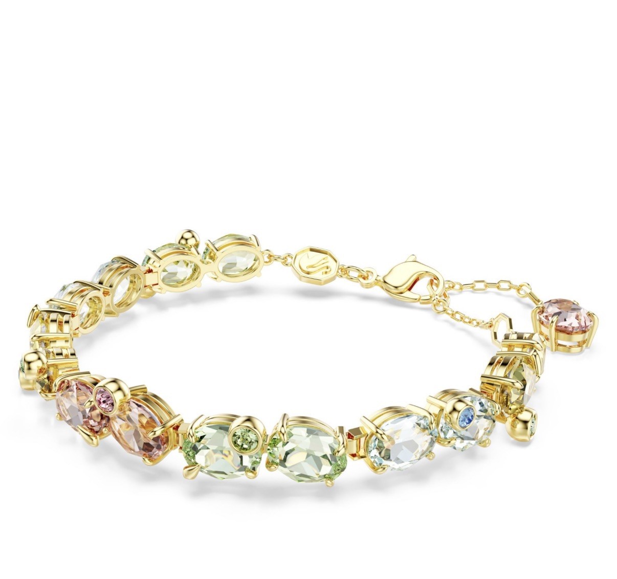 Swarovski Multicolor Crystals Bracelet with Lobster Clasp, 8 in Round