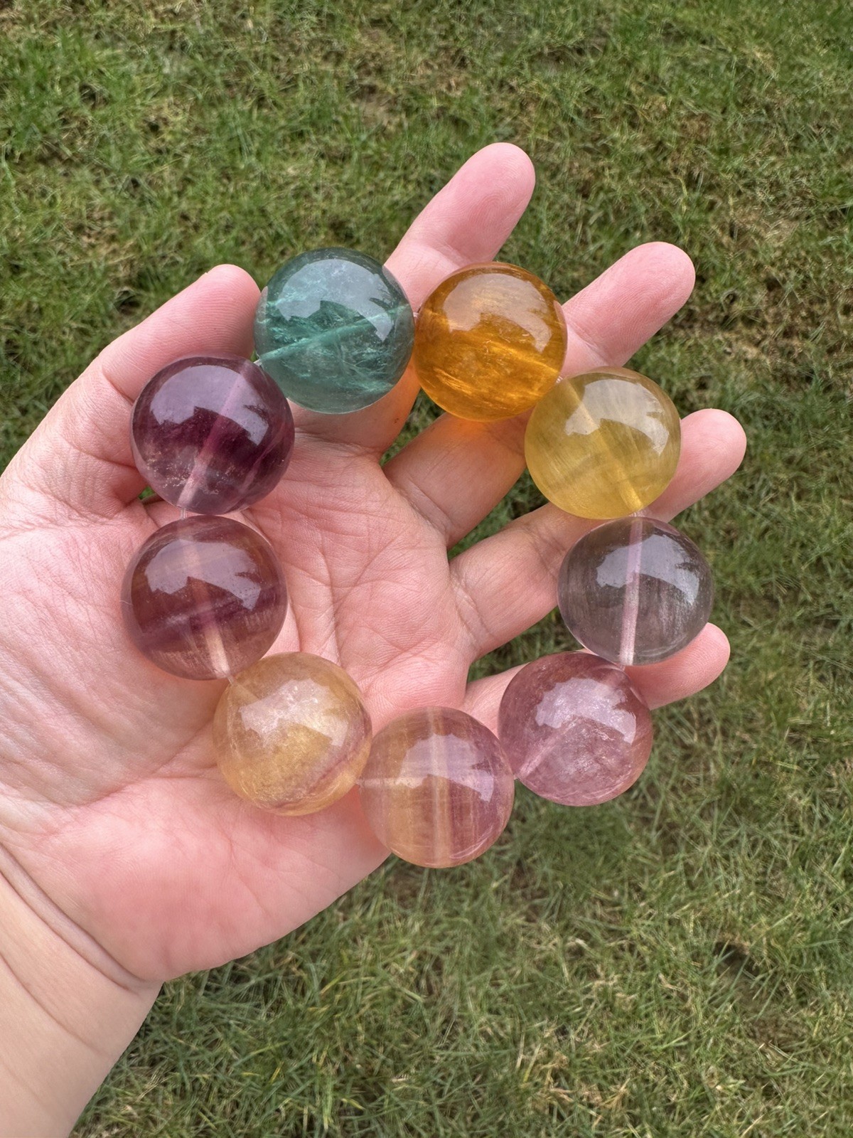 26mm High Quality Rainbow Fluorite Bracelet(price firm）