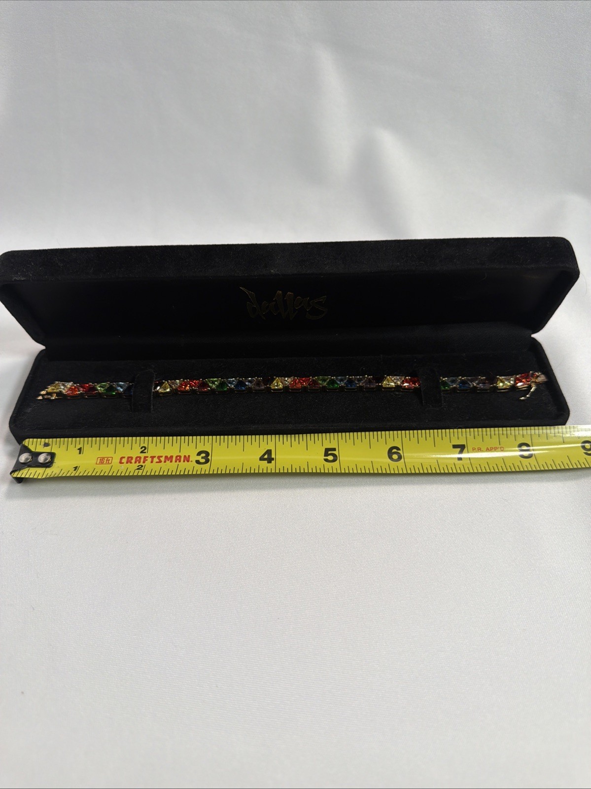 Suzanne Somers Multi Colored Gold Vermeil over Sterling Trilliant Bracelet 8in