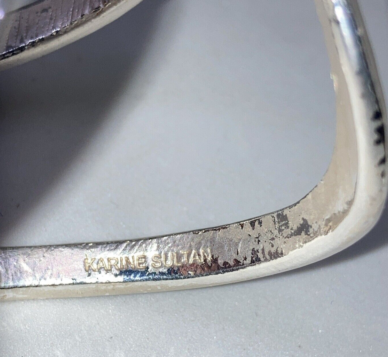 Karine Sultan Minimalist split cuff silver plated wrap bracelet