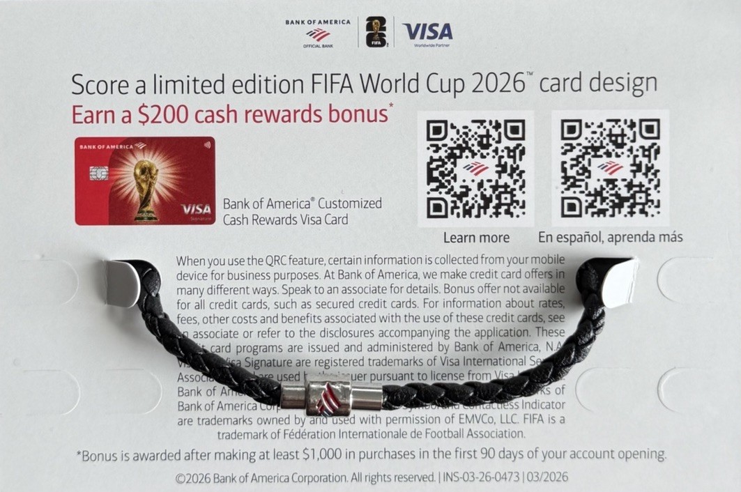 Bank of America FIFA World Cup 26 Braided Cord Charm MIAMI Exclusive Bracelet