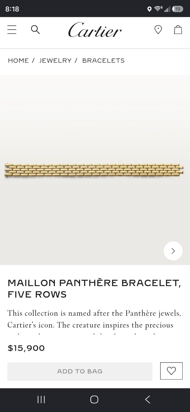 Vintage 14k Gold Italy Maillon Panthere Bracelet 5 Brick Link