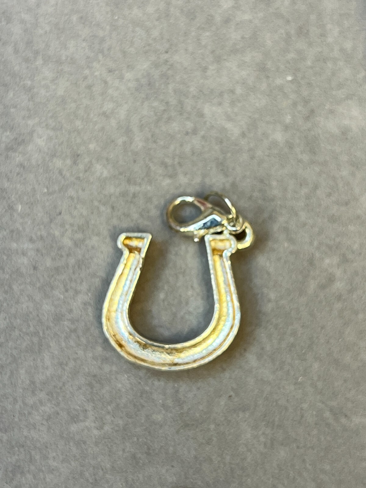 Vintage Horseshoe Gold Tone Brass Plated Country Western Clip-On Charm 3767