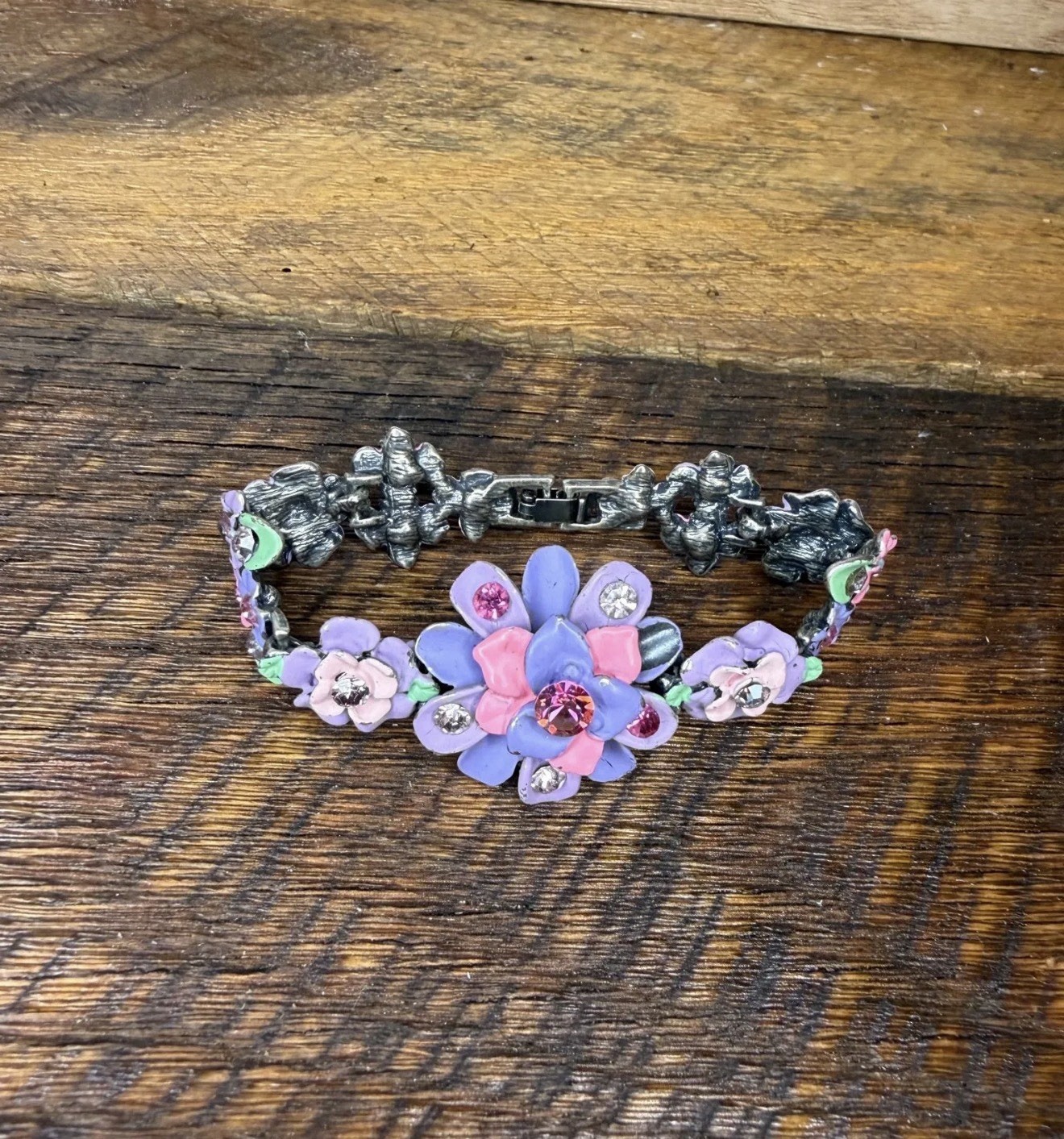 MX Michael Morrison Purple Floral Enamel Bracelet