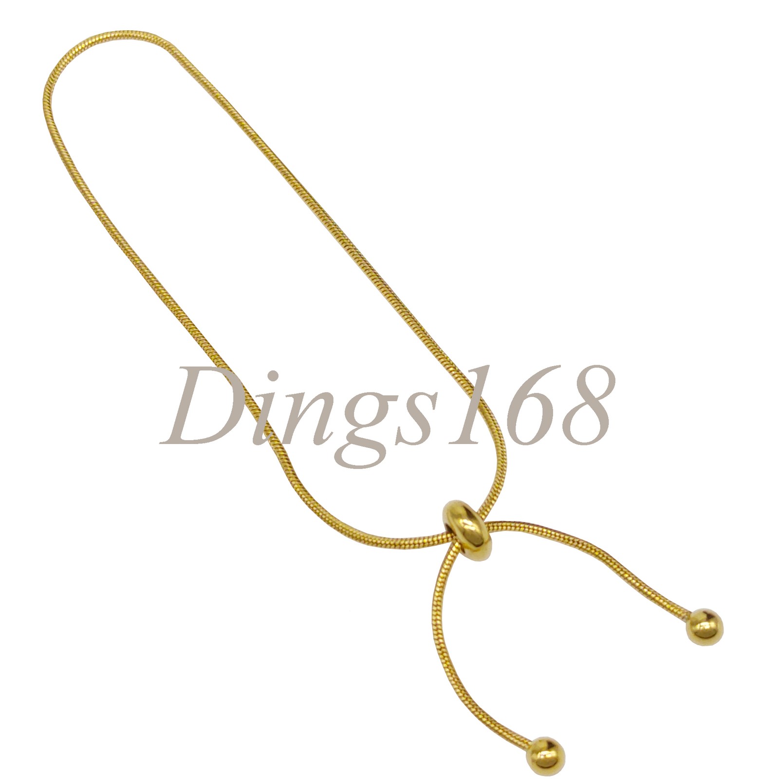 Solid 18K Yellow Gold Filled 9 inch 1mm Thin Movable Buckle Snake Chain Bracelet
