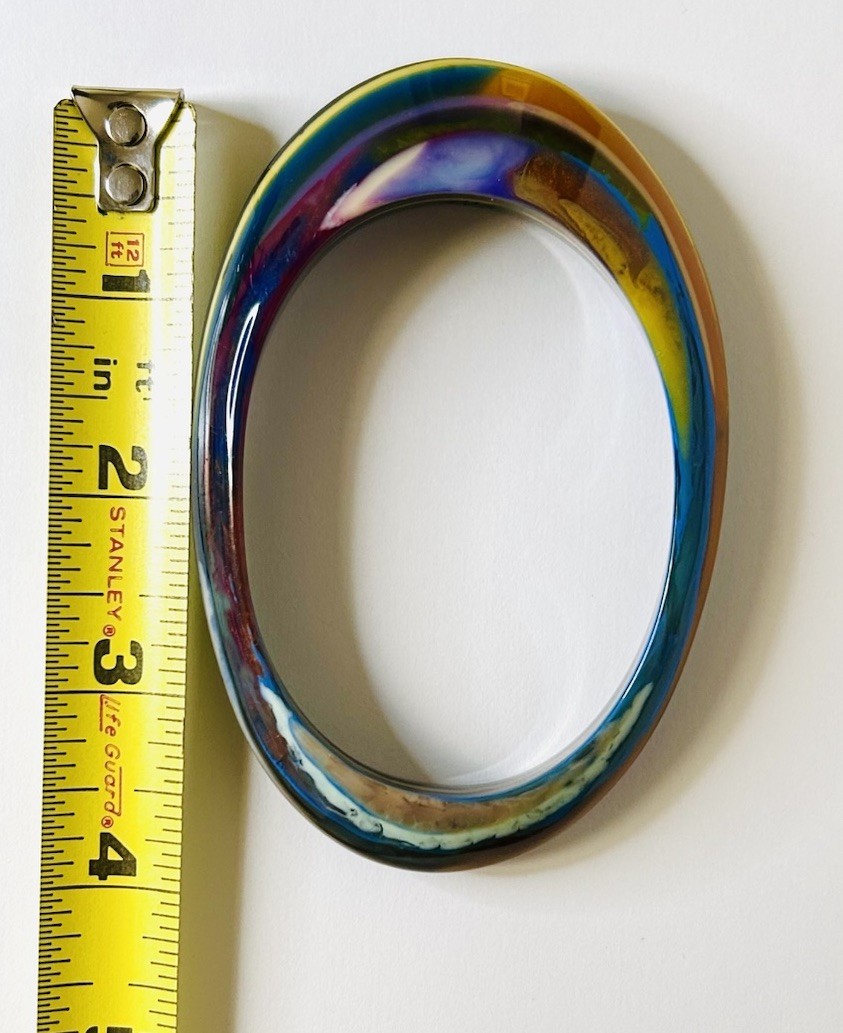 Carlos Sobral Layered Multi Color Resin Bangle Bracelet Oval Pop Art Artisan