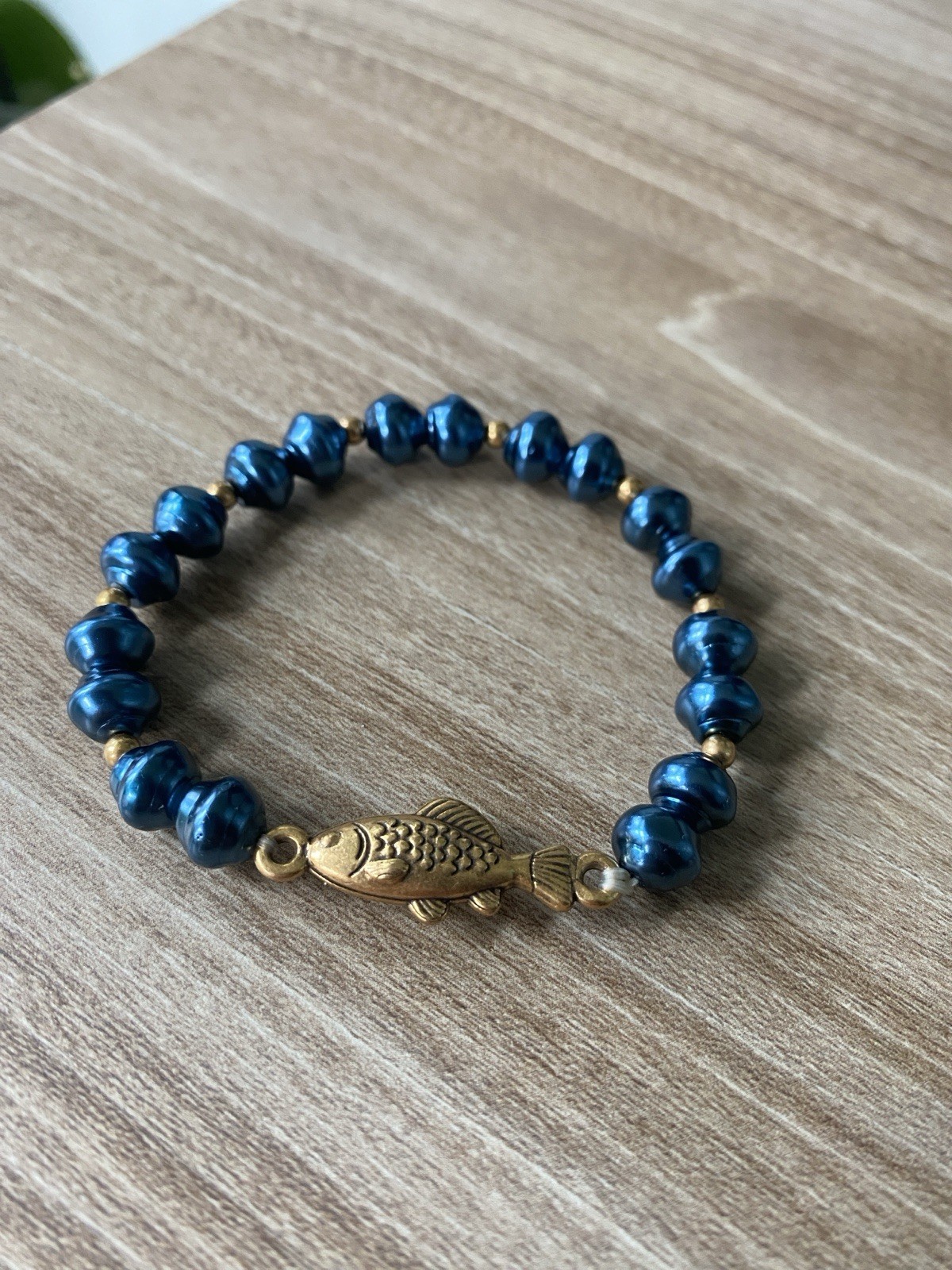 ALEX AND ANI Retired 2021 Pearl + Fish Beaded Stretch Bracelet