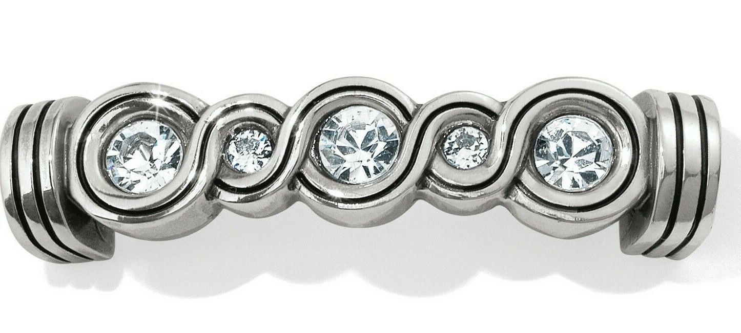 NWT Brighton Color Clique Cord INFINITY SPARKLE Crystal Silver Ornament MSRP $38