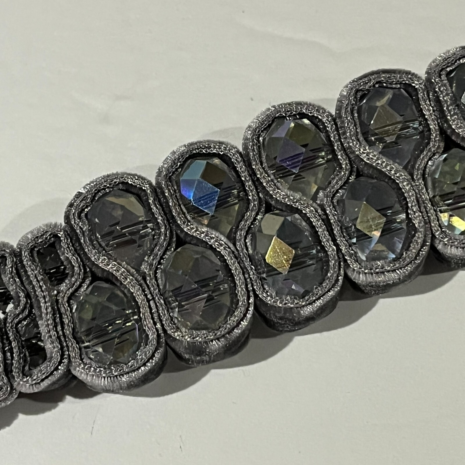 Unique Handmade Crystal Bracelet Prom Option colors: Brown, Green, Purple, Gray