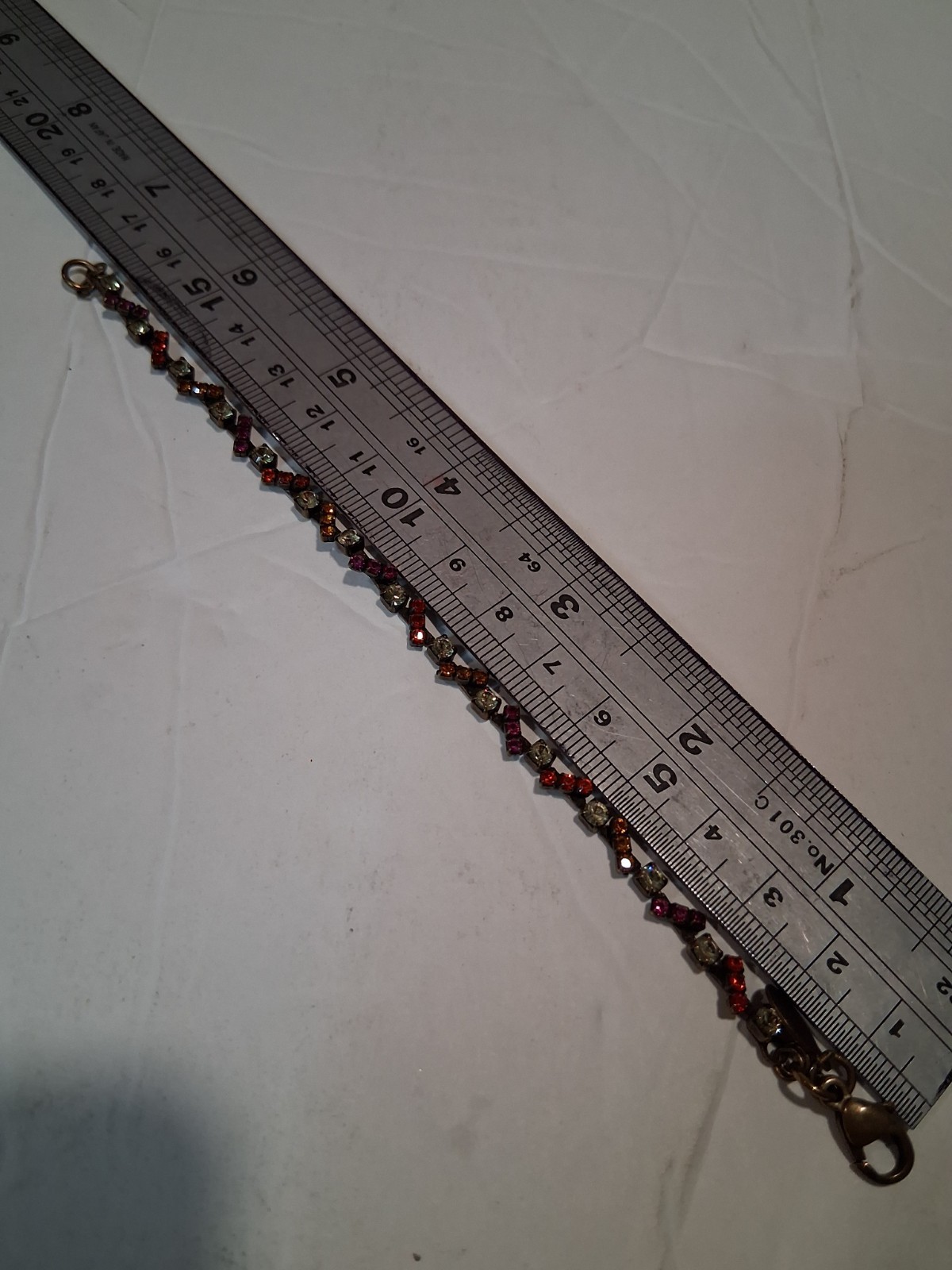 Sorrelli Rose Multi Color Tennis Bracelet Crystal 6.5 Inch Antique Gold Tone