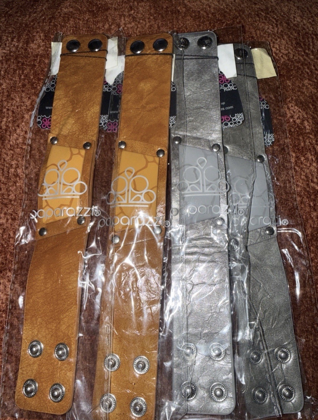 Paparazzi Urban Bracelets Cuff Faux Leather Brown/Silver