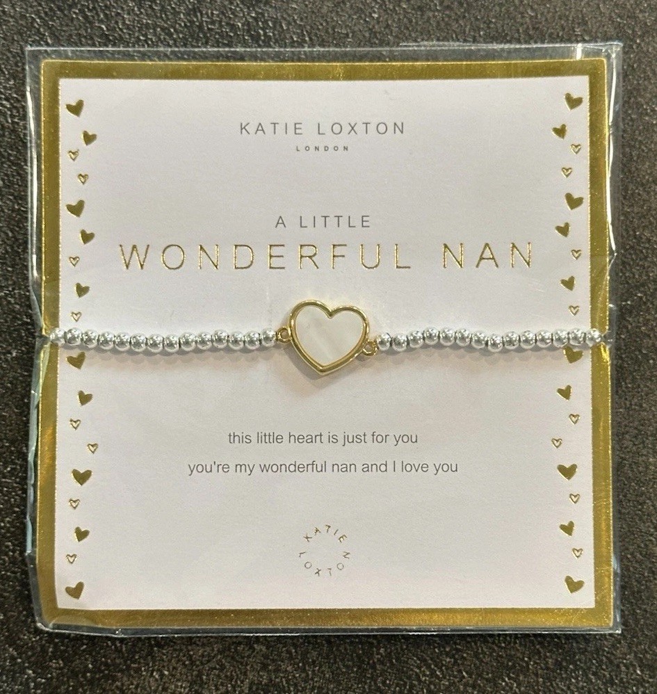 Wonderful Nan Silver Plated Beaded Bracelet Heart Charm