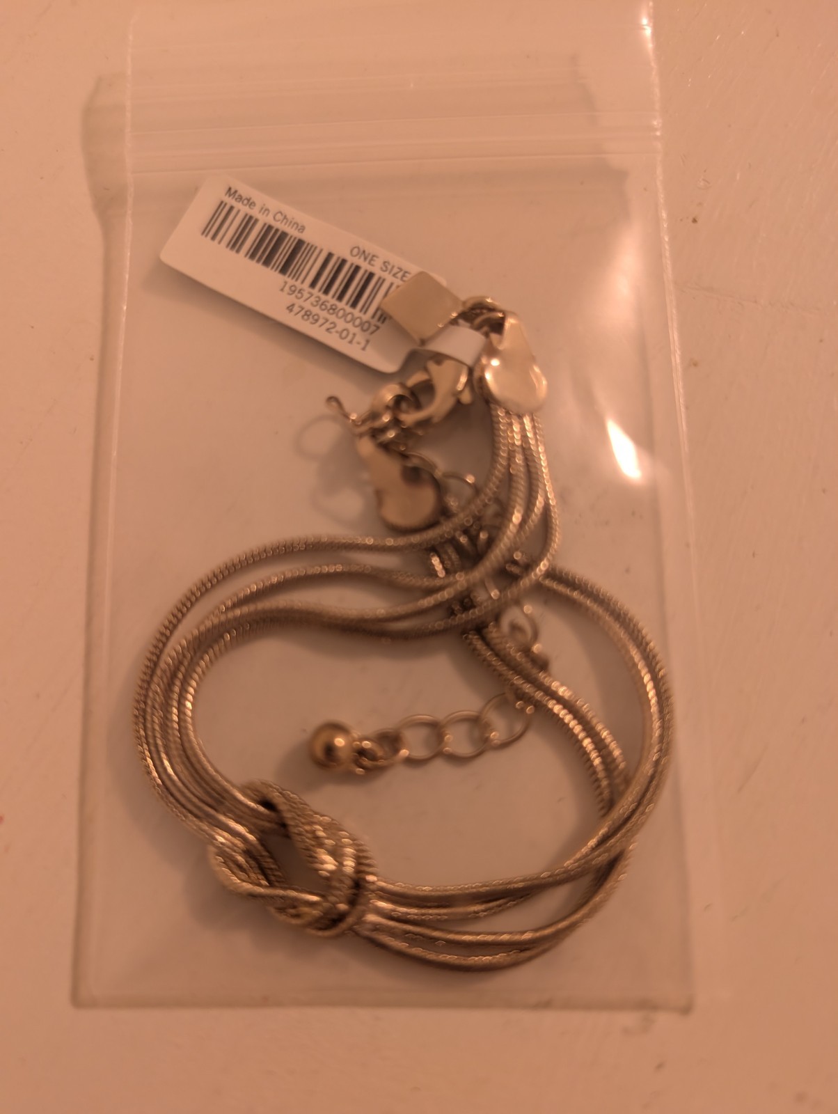 NWT Banana Republic Knot Multi Chain Bracelet Gold Tone Adjustable Casual NEW