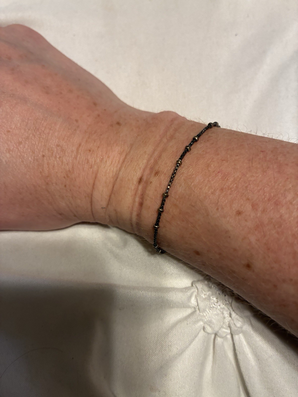 Thin Small Bronze Chain Bracelet 6.5 Inch