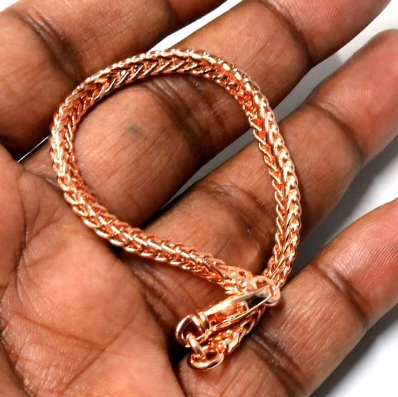 Pure Copper Snake Chain Bracelet Copper Arthritis Pain Relief Biker Bracelet