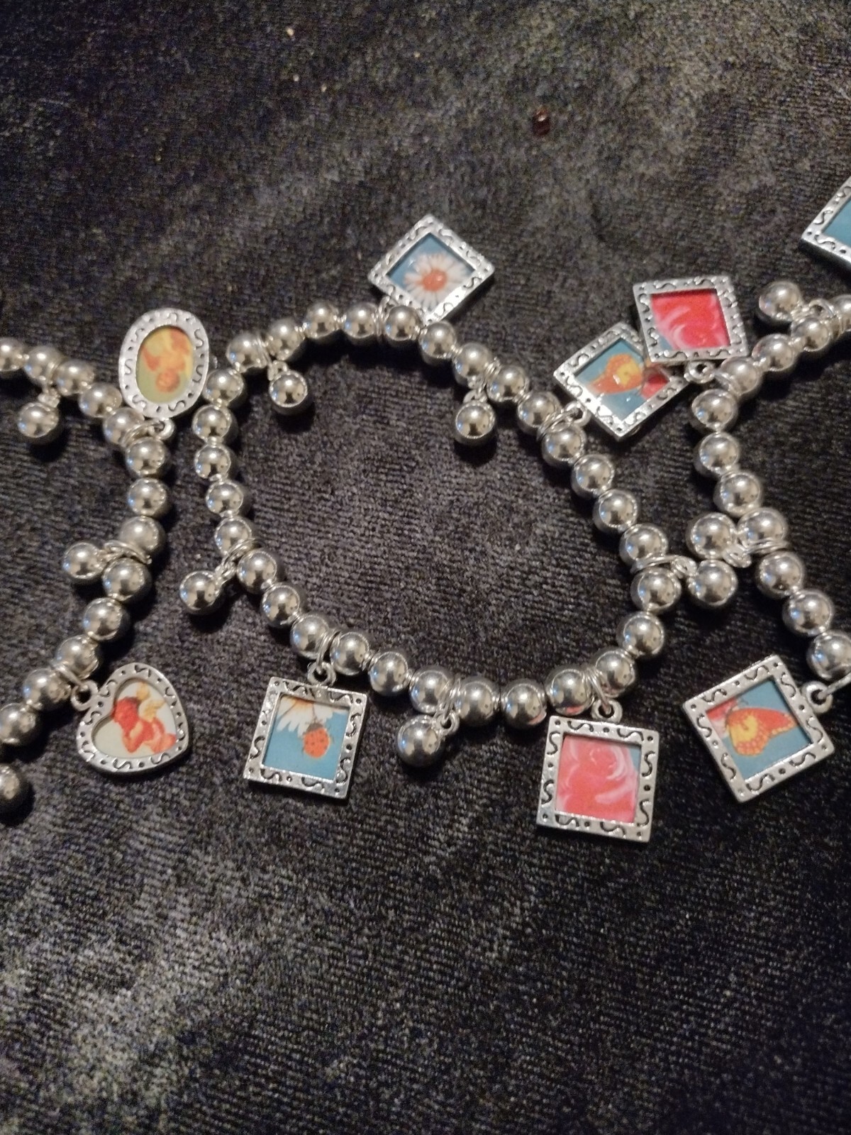 Silver beaded Picture Bracelet