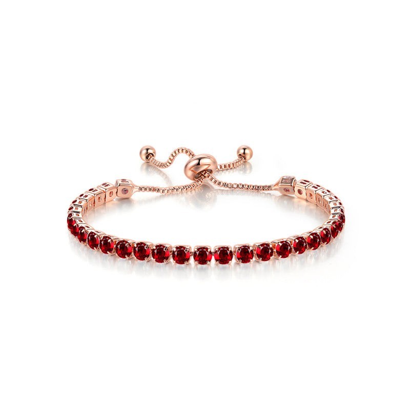 Cubic Zirconia Birthstone Tennis Bracelet in Solid Copper